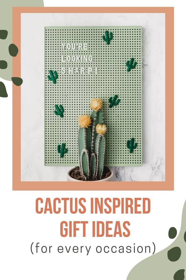 letterboard with you're looking sharp quote and cactus pins