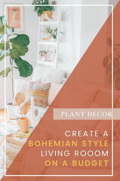 bohemian style living room on a budget