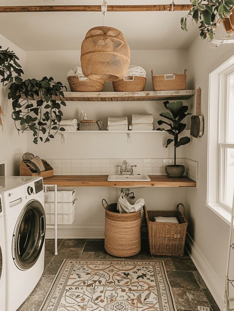 Stunning Boho Laundry Room Decor Ideas to Inspire you | Plantiful Interiors