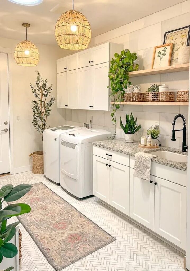 Stunning Boho Laundry Room Decor Ideas to Inspire you | Plantiful Interiors